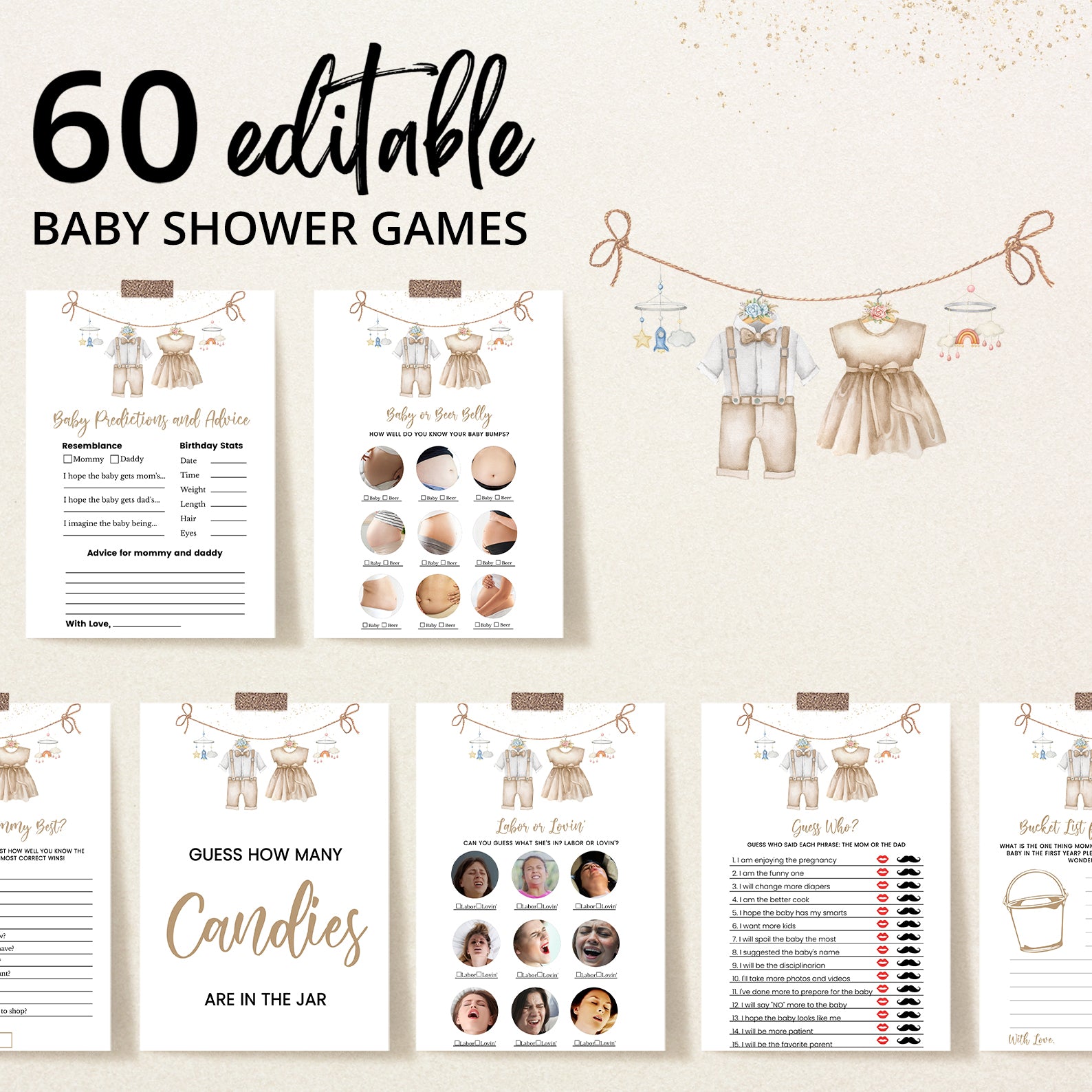 Evergreen Gender Reveal Game Bundle: Brown Baby Shower Theme – Blushberrie evergreen-gender-reveal-game-bundle-brown-baby-shower-theme-blushberrie