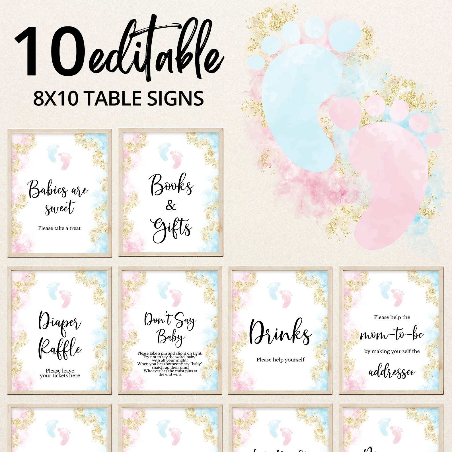 Pink and Blue Oh Baby Gender Reveal Digital Table Sign – Blushberrie pink-and-blue-oh-baby-gender-reveal-digital-table-sign-blushberrie